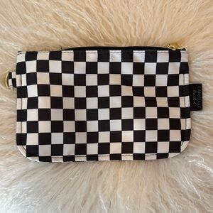 Canvelle flat pouch, Black & White Checkered